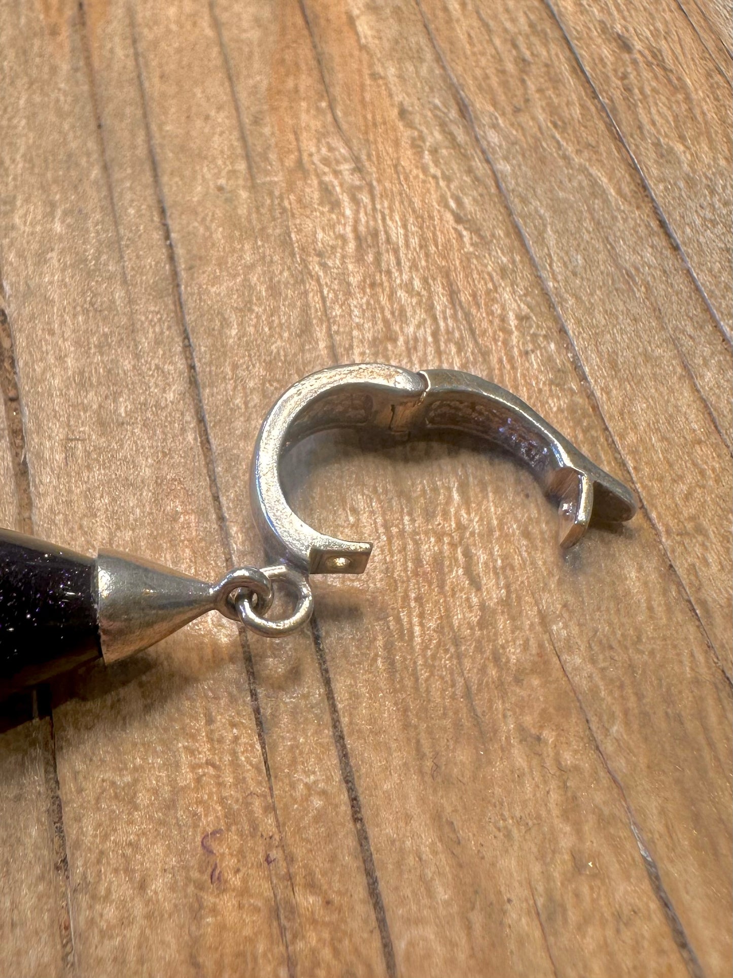 Modern Blue Goldstone 925 Sterling Silver Pendant