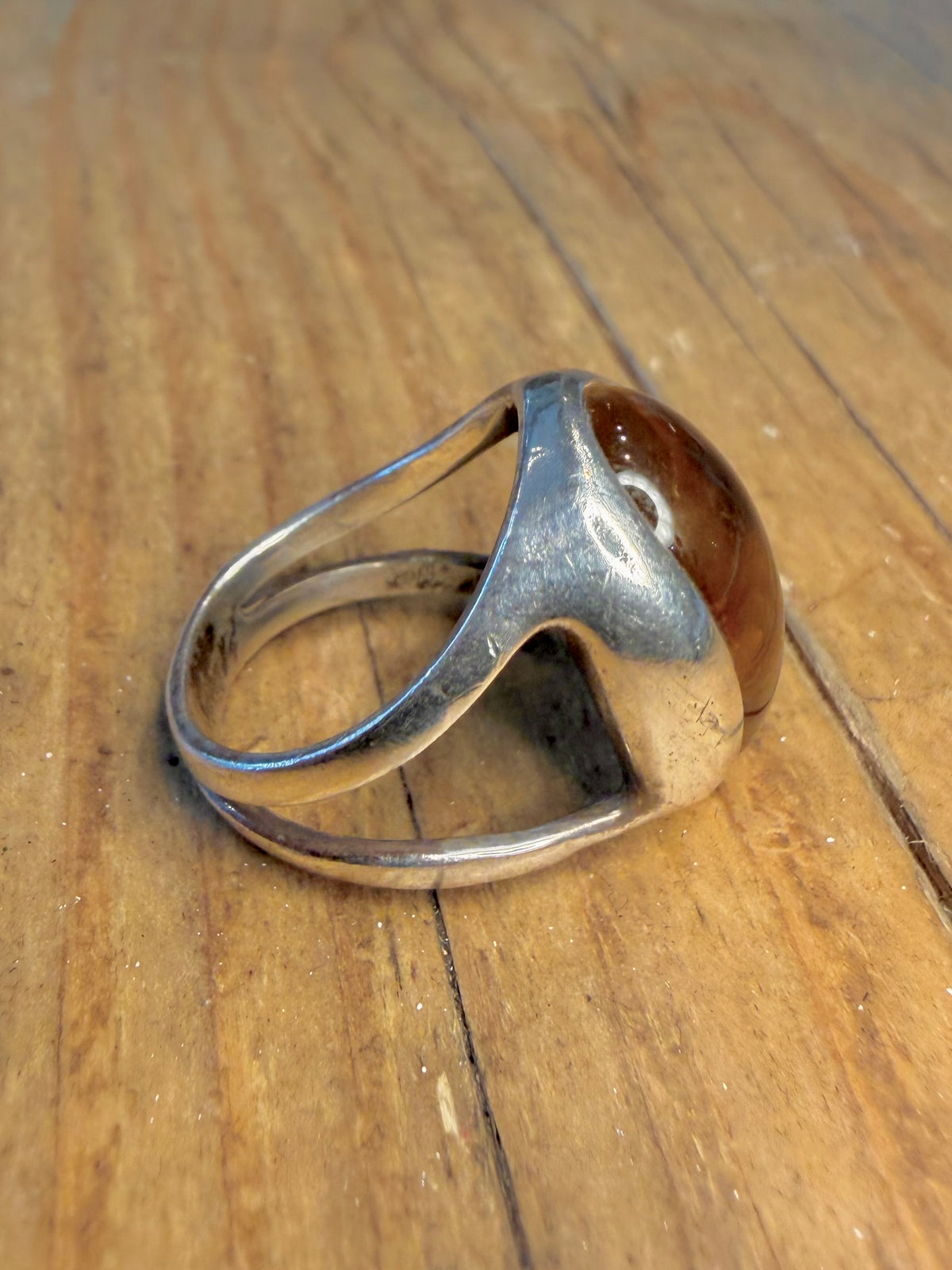 Oval 1975 Tigers Eye 925 Sterling Silver Size L Ring