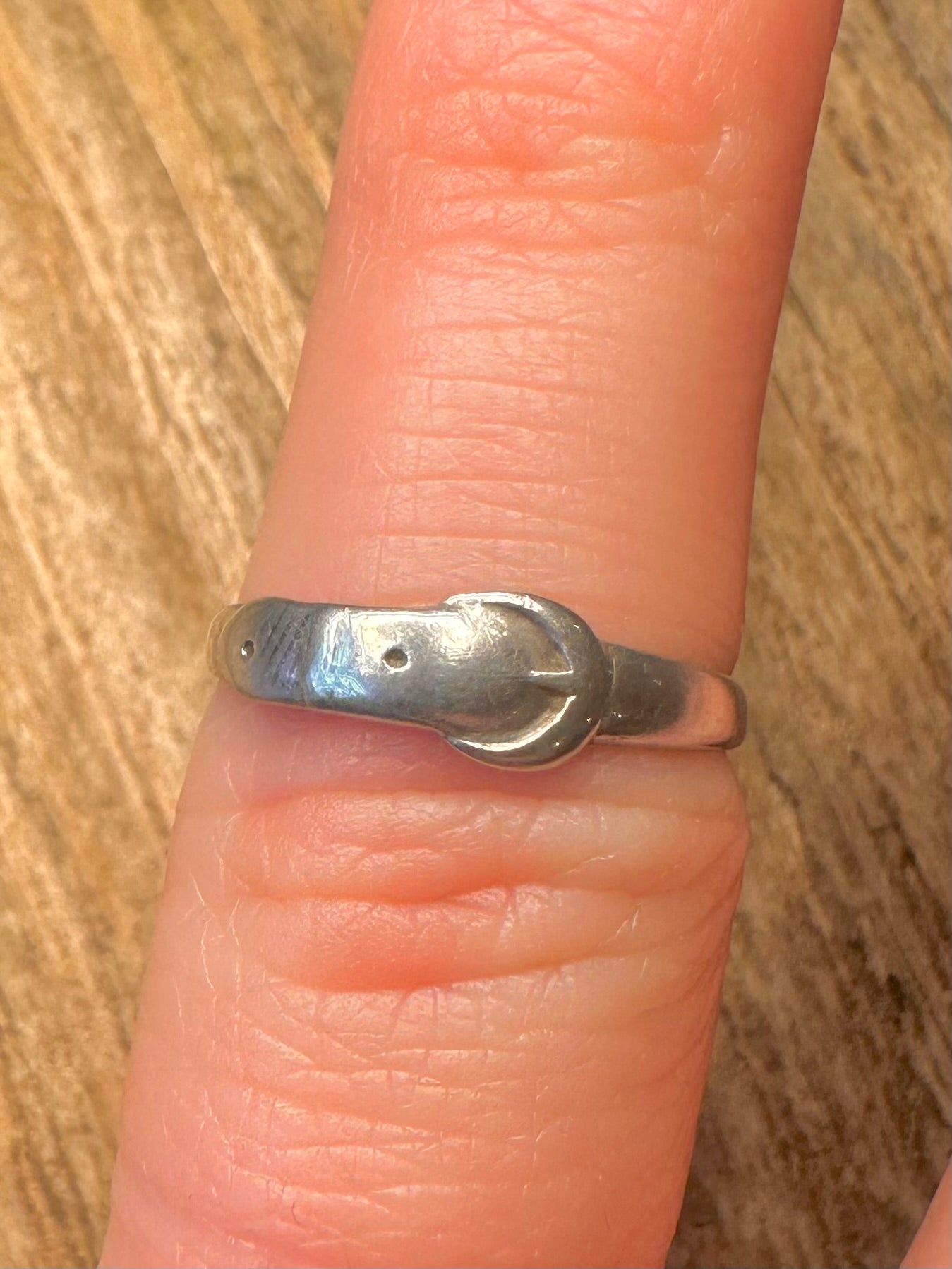 Vintage Buckle Belt 925 Sterling Silver Size I1/2 Ring