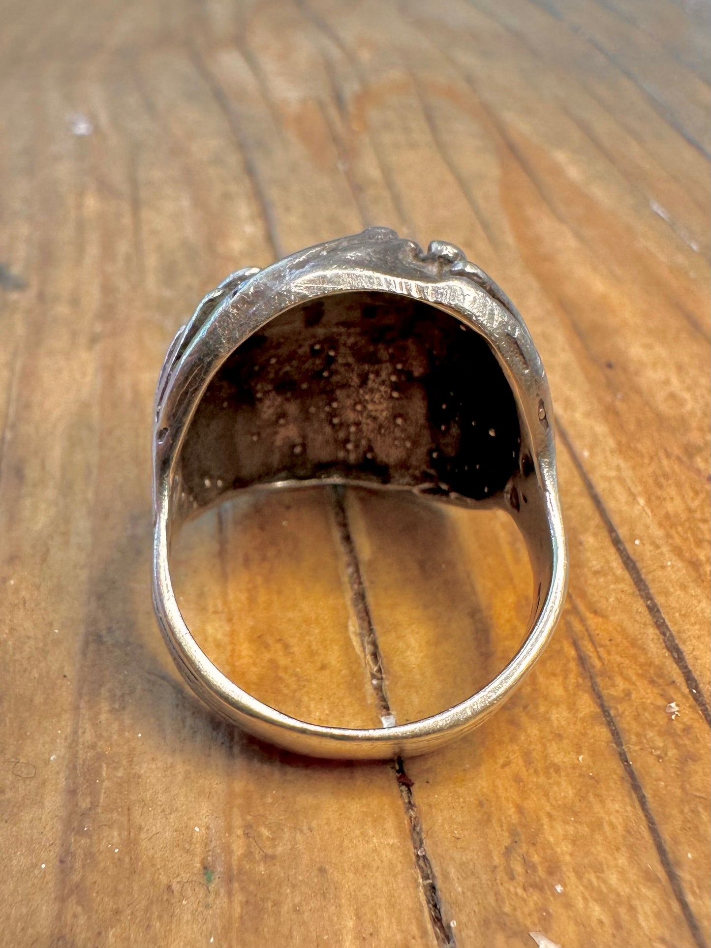 Brutalist 1970’s Organic Rounded 925 Sterling Silver Size P Ring