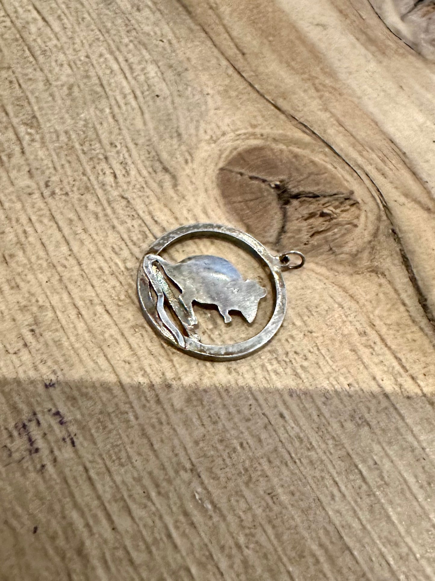 Vintage 1979 Mouse Hallmarked 925 Silver Pendant