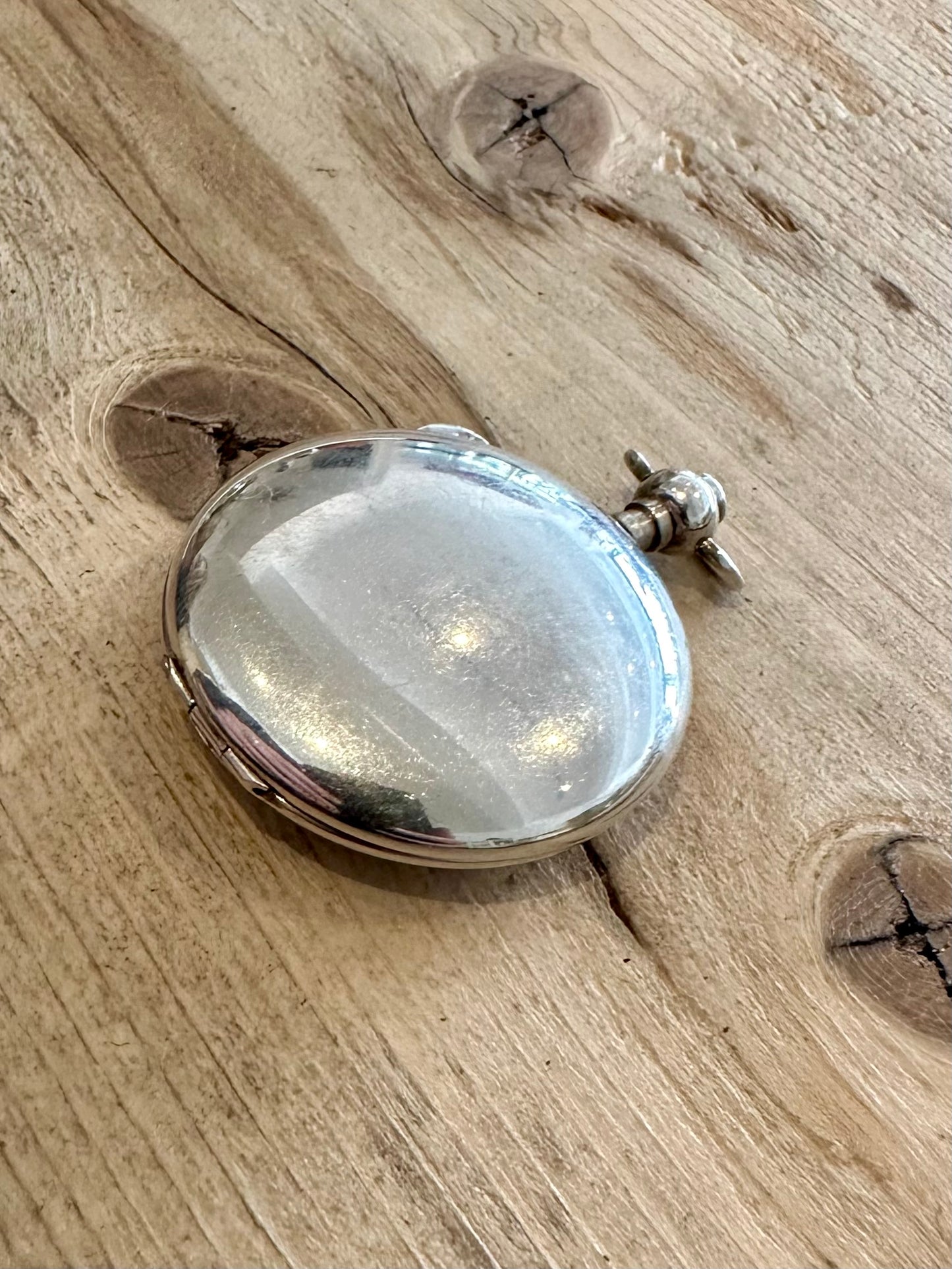 Vintage Pocket Watch Empty 800 Silver Locket Pendant