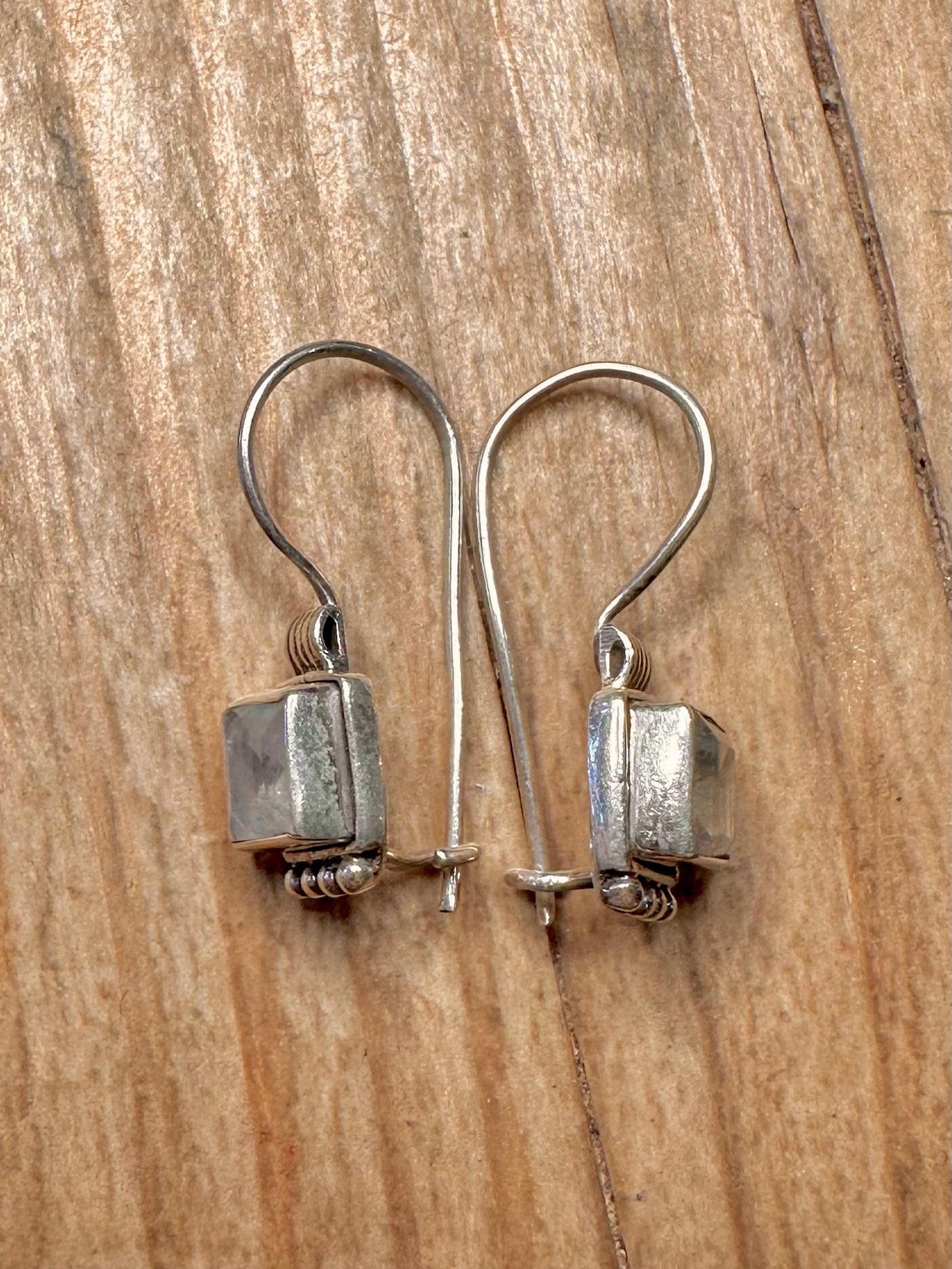 Vintage Moonstone Boho 925 Sterling Silver Earrings