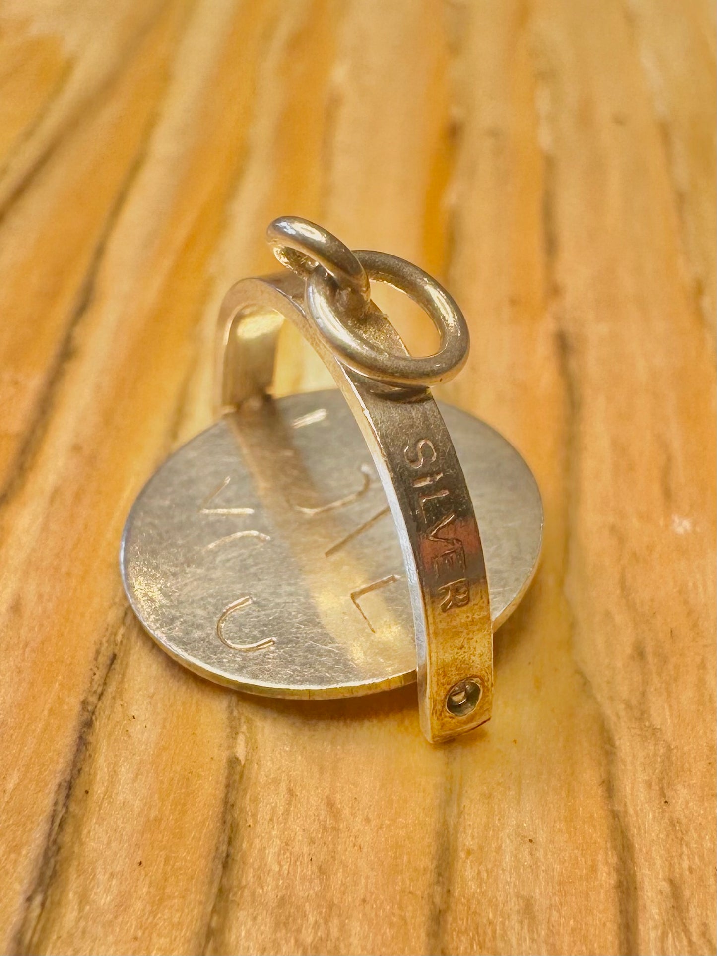 Vintage I Love You Spinner 925 Sterling Silver Pendant