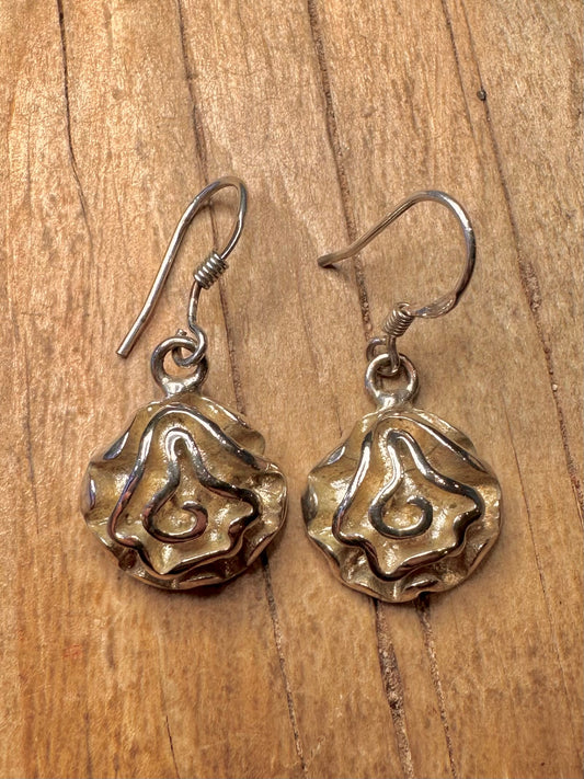 Abstract Dangle 925 Sterling Silver Earrings