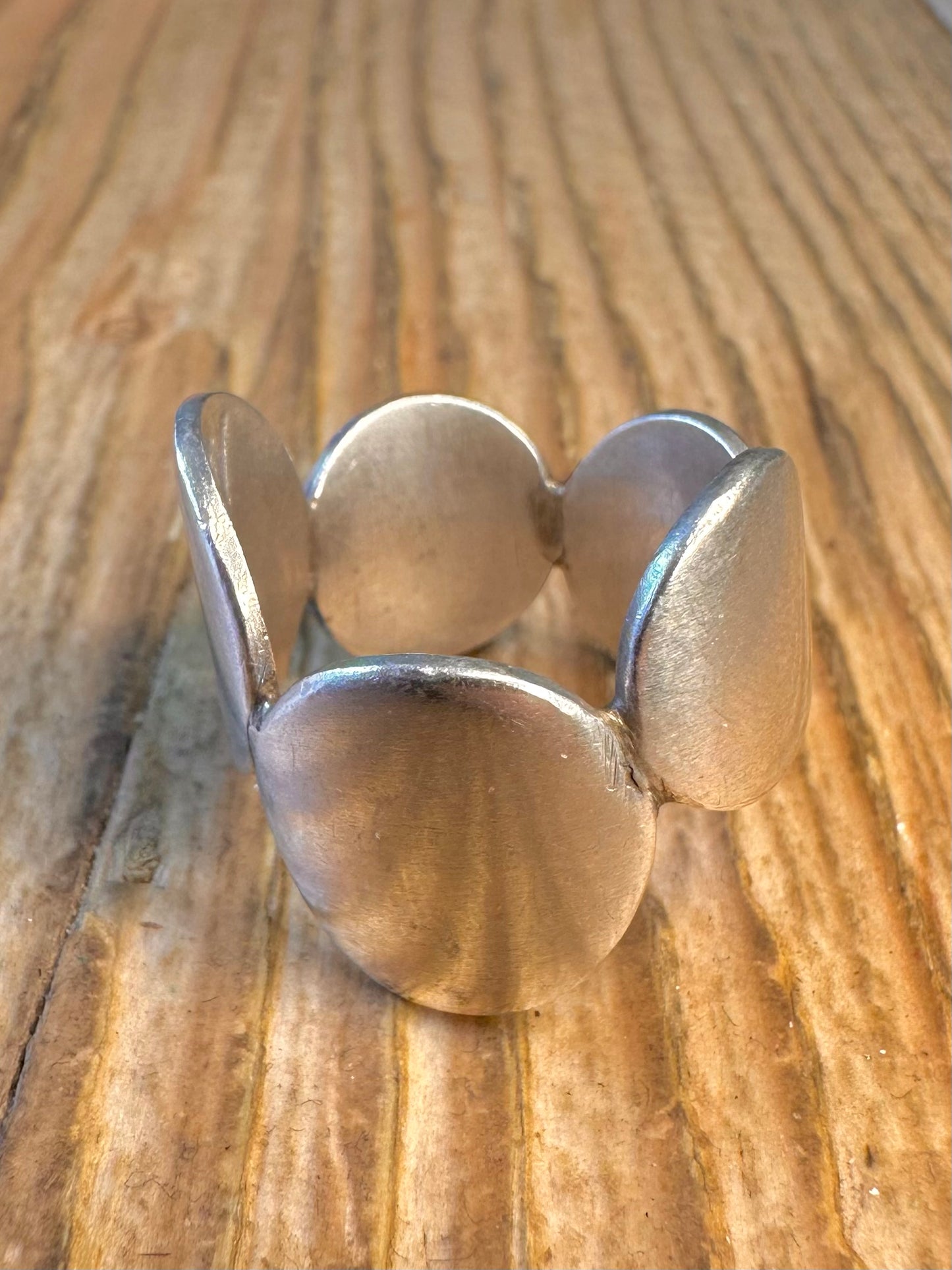 Modernist Circle Band 925 Sterling Silver Size R Ring