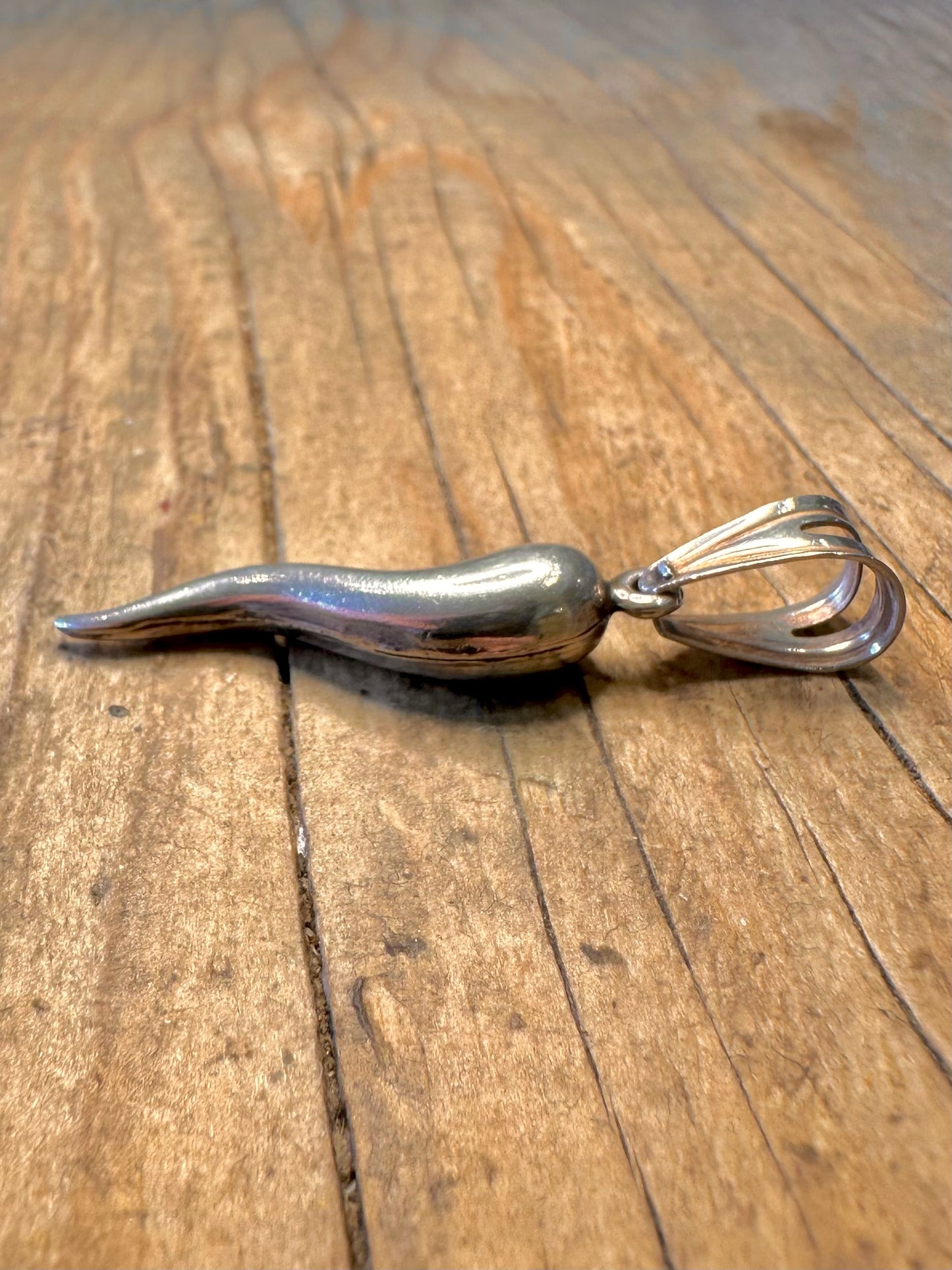 Vintage Horn Cornicello 925 Sterling Silver Pendant