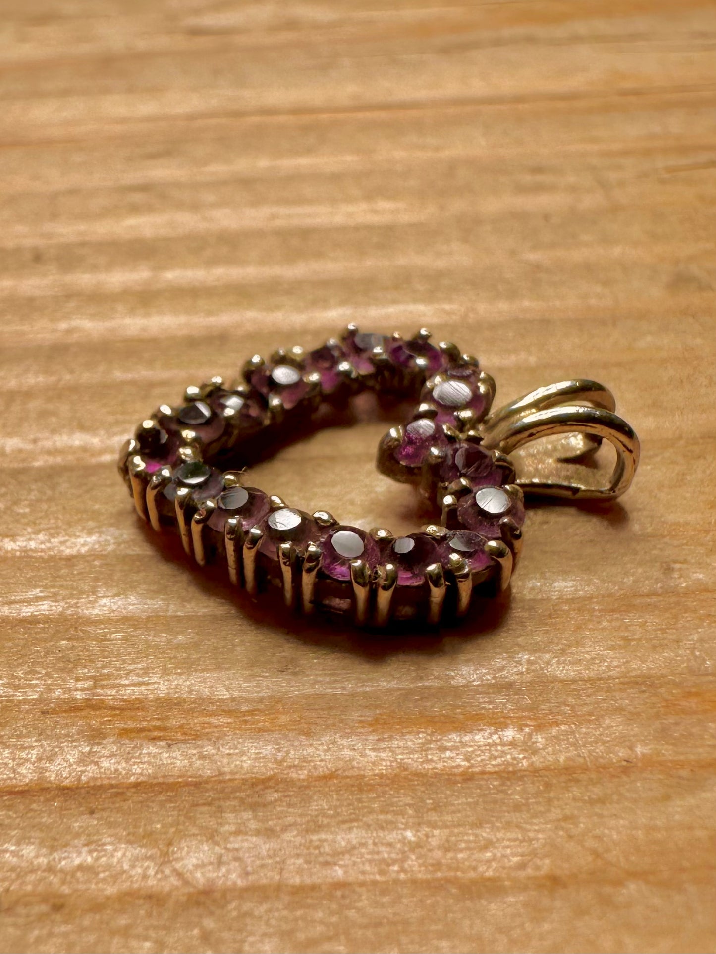 Vintage Amethyst Herz 925 Sterlingsilber Anhänger