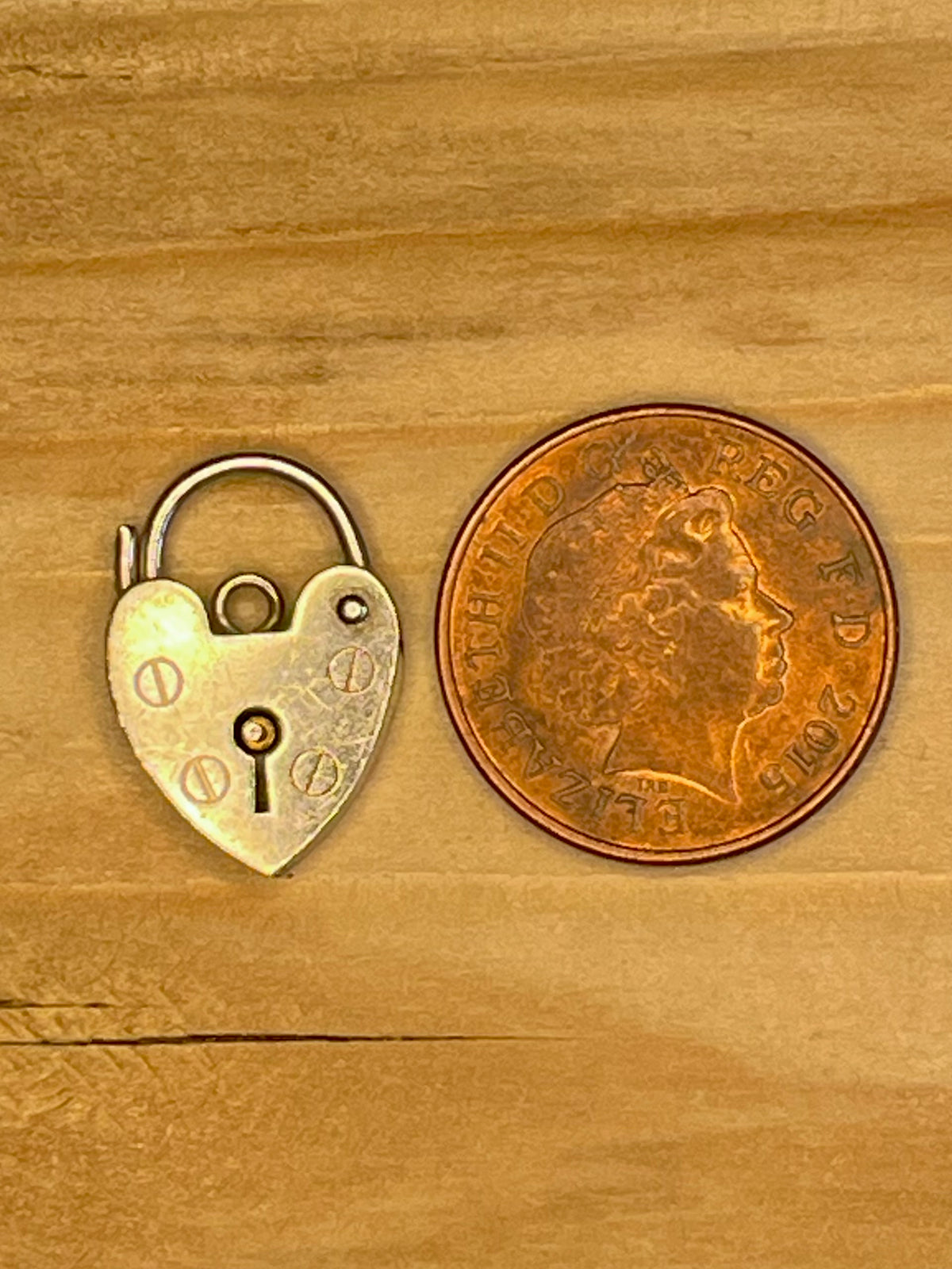 Heart Padlock 1973 London Maker LC 925 Sterling Silver Pendant