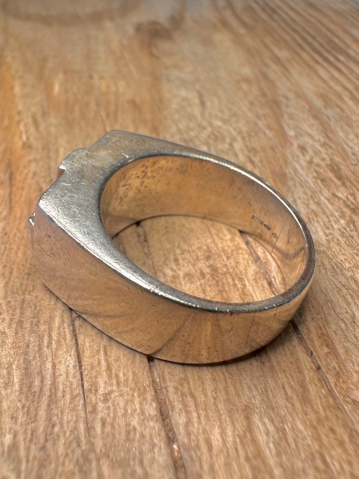 Vintage Chunky Heavy Cross 925 Sterling Silver Size W Ring