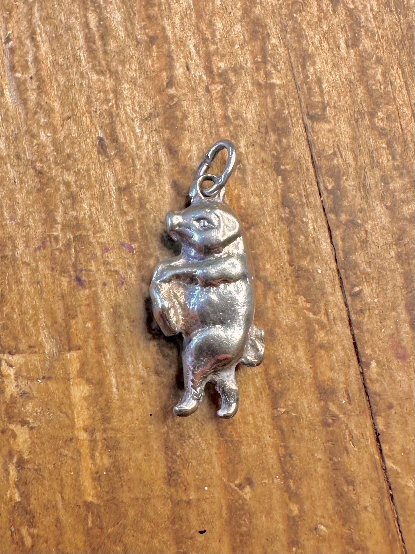Victorian Style Lucky Pig 925 Sterling Silver Charm Pendant