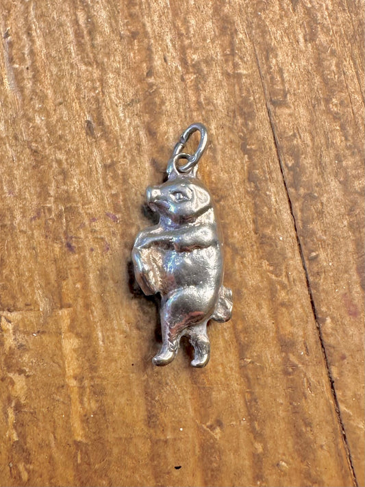 Victorian Style Lucky Pig 925 Sterling Silver Charm Pendant