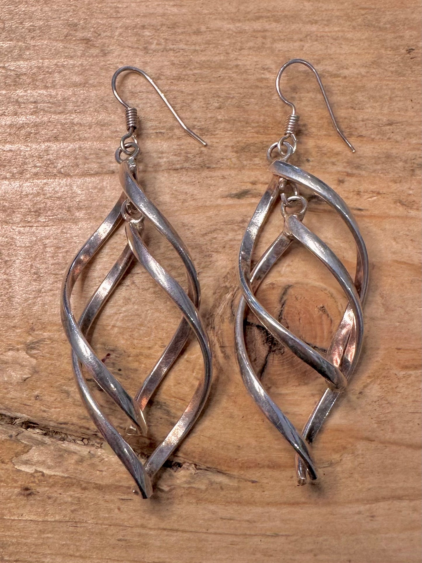 Abstract Swirl Dangle 925 Silver Earrings
