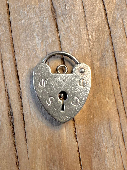 Vintage 1975 Heart Padlock 925 Silver Pendant