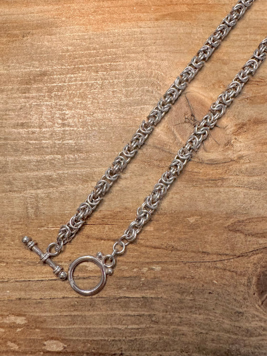 Vintage Byzantine T Bar 925 Silver 19.8 inch Necklace