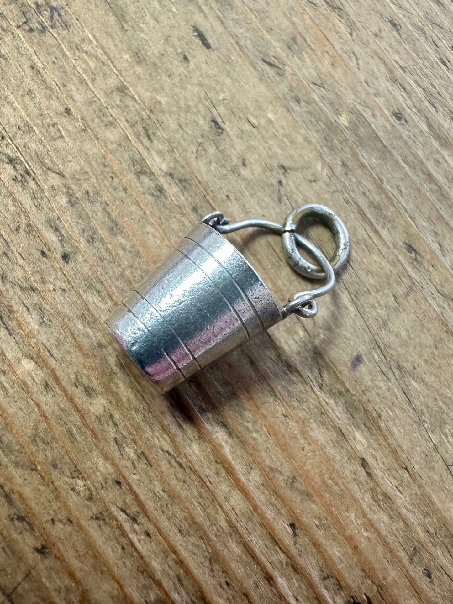 Vintage Bucket 925 Silver Pendant