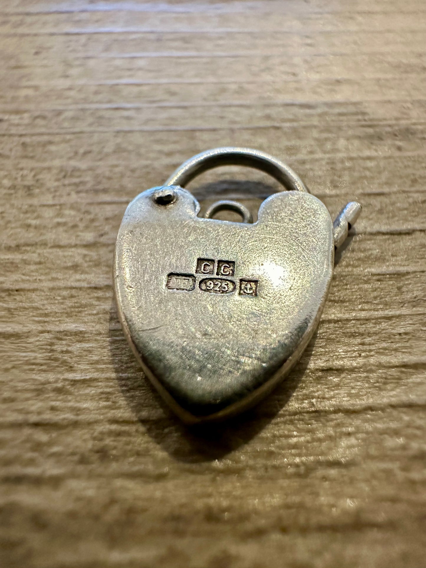 Vintage Heart Padlock Clasp 925 Silver Charm Pendant