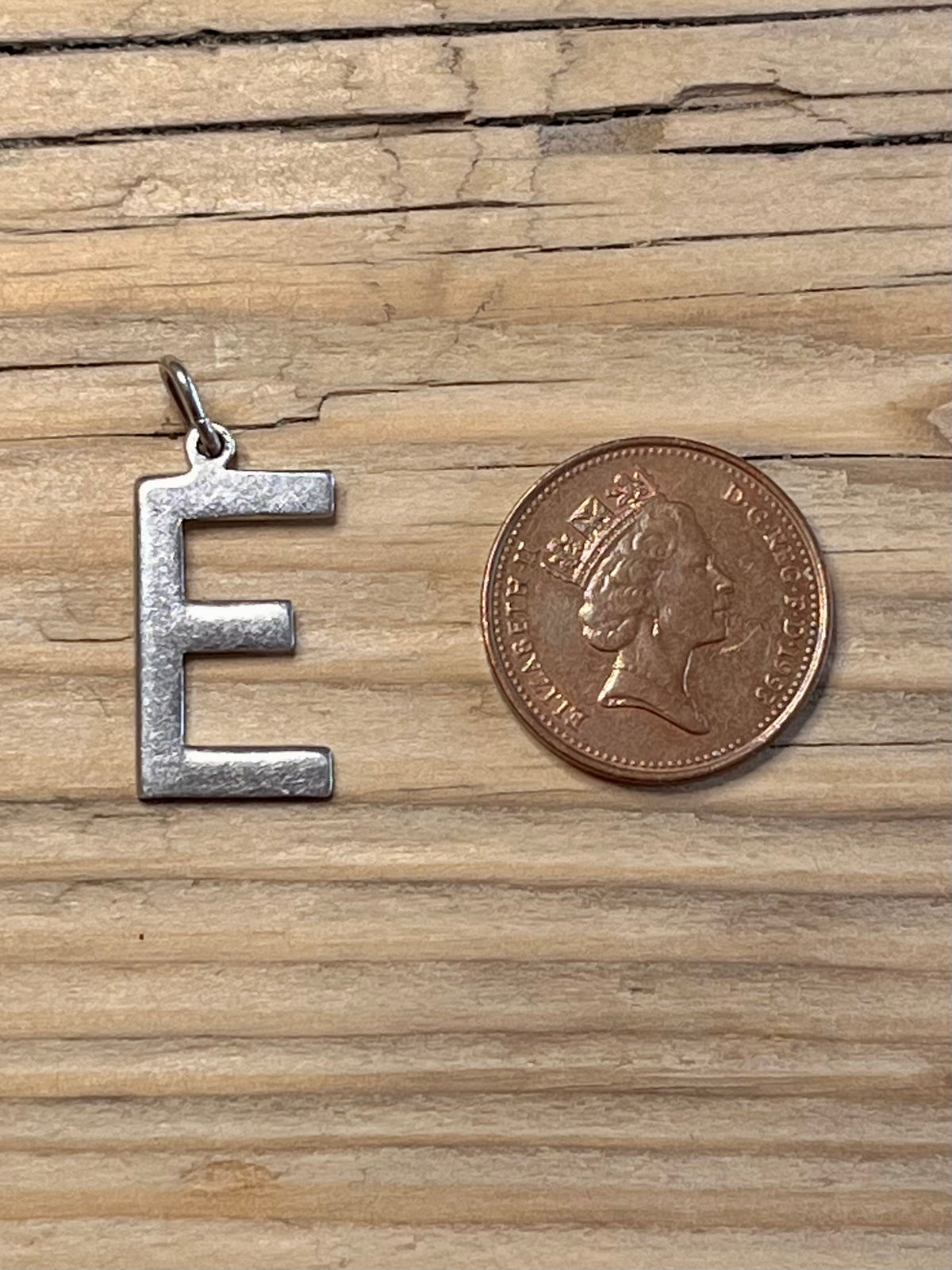 Letter E Initial 925 Sterling Silver Pendant