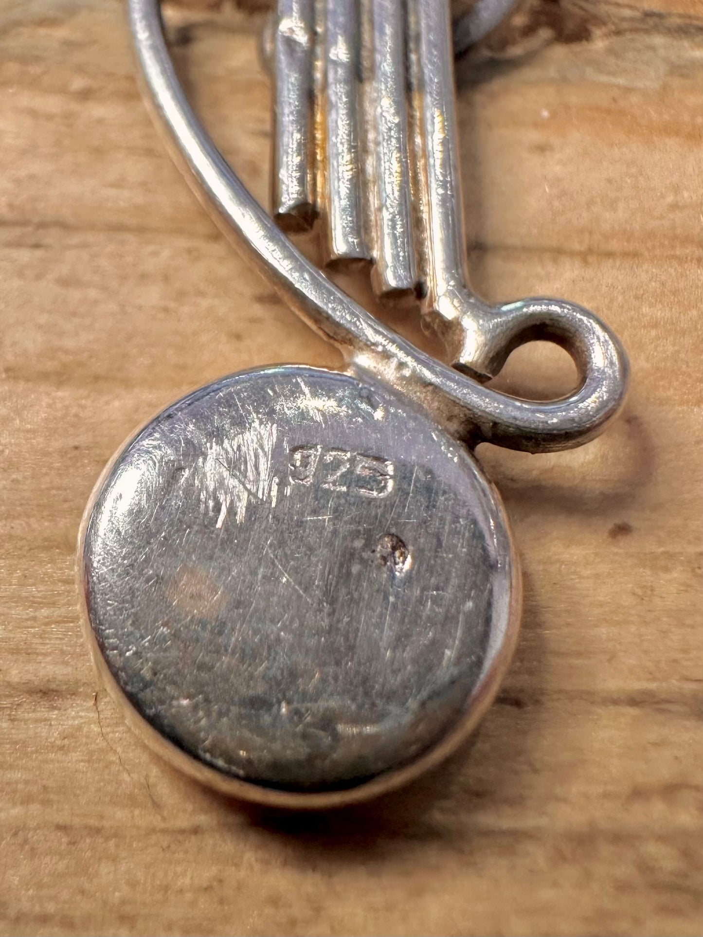 Vintage Boho Lapis Dangle 925 Silver Earrings