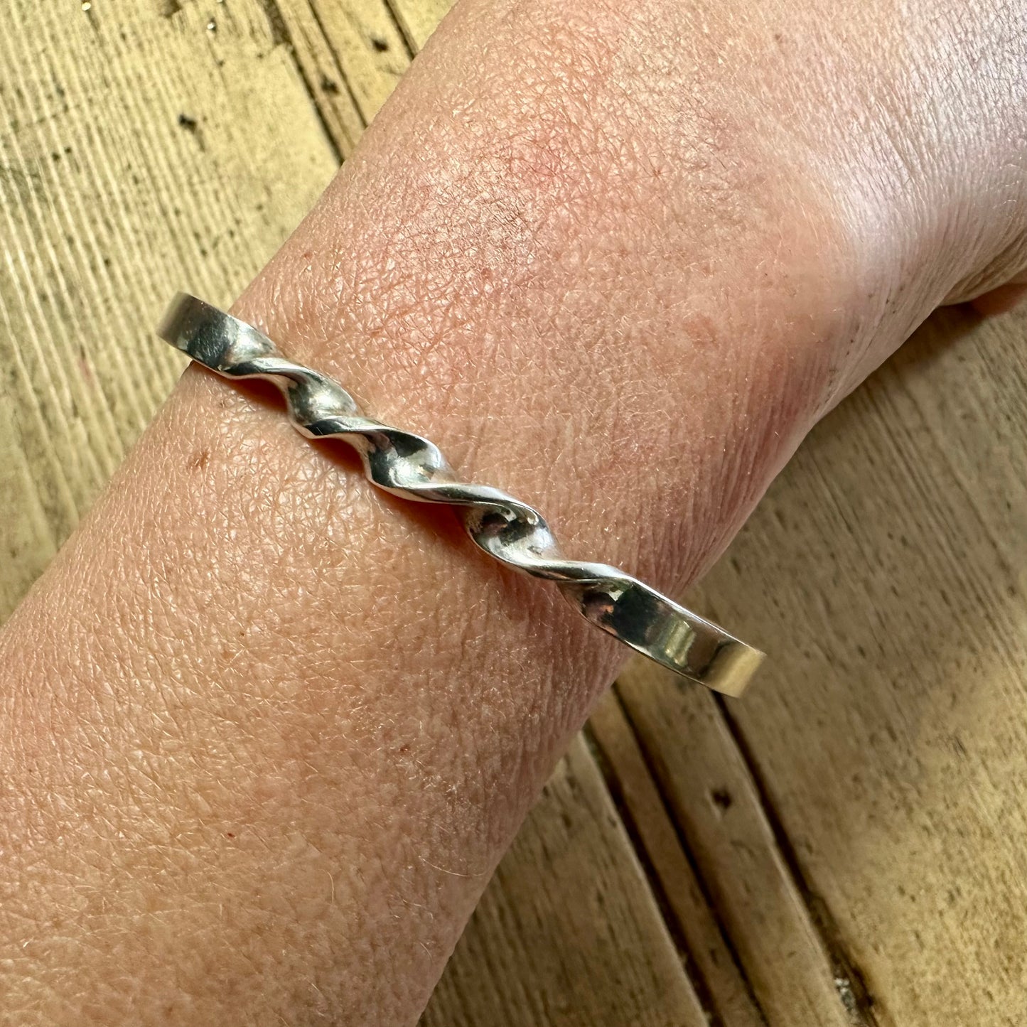 Vintage Twisted Cuff 925 Silver Bangle