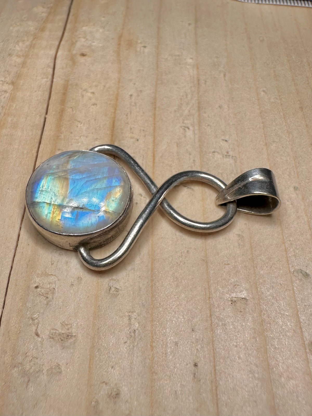 Moonstone Infinity Loop 925 Sterling Silver Pendant