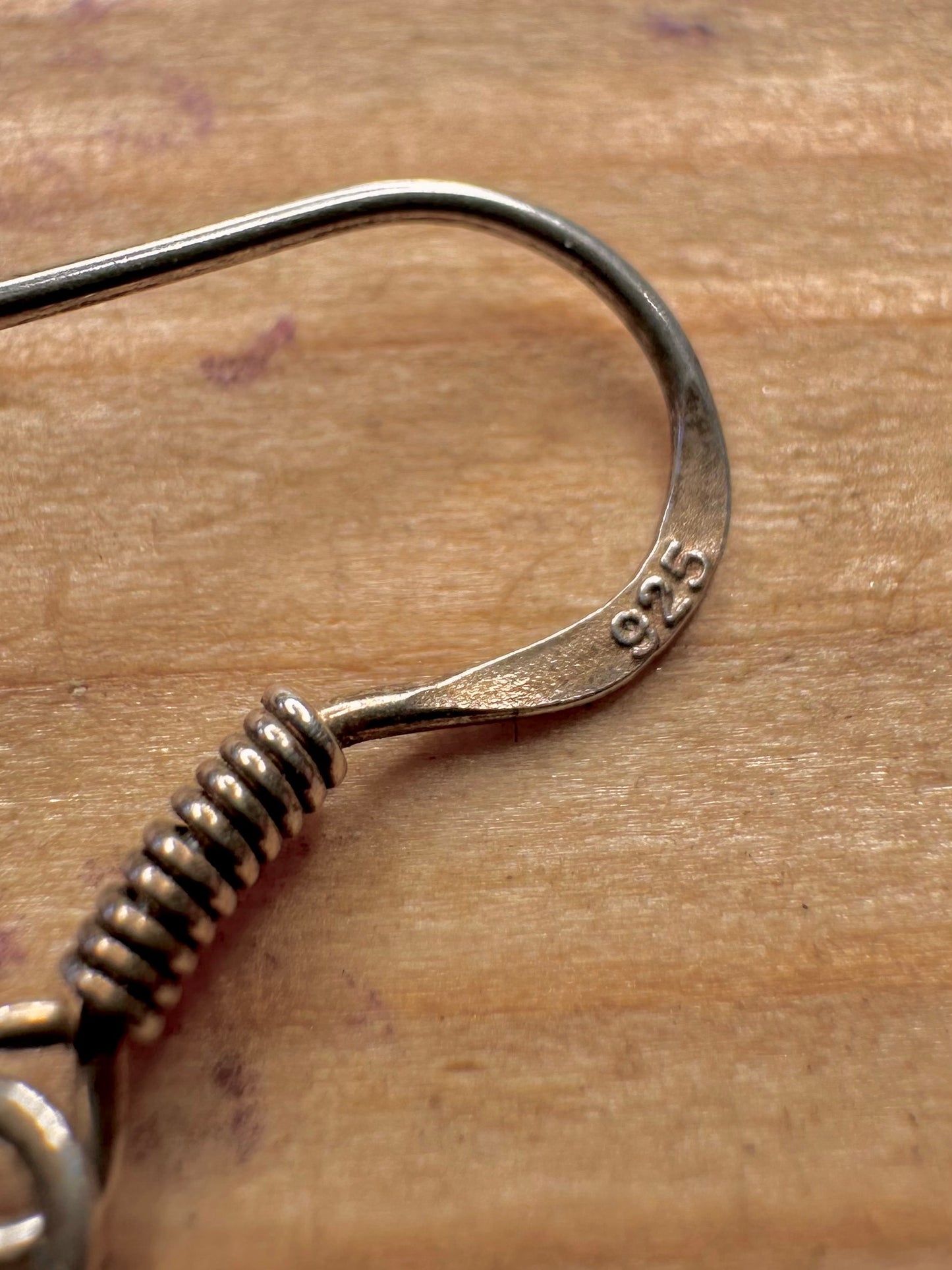 Vintage Wavy Swirl 925 Sterling Silver Earrings
