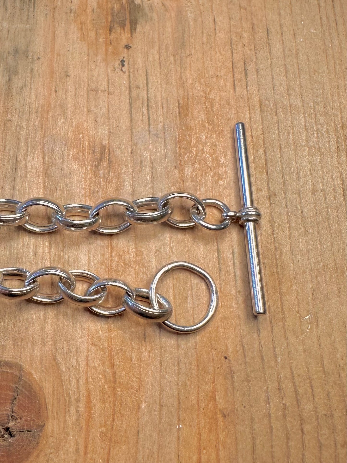 Paper Link Chain 1996 T Bar 925 Sterling Silver 21 to 24 inch Necklace