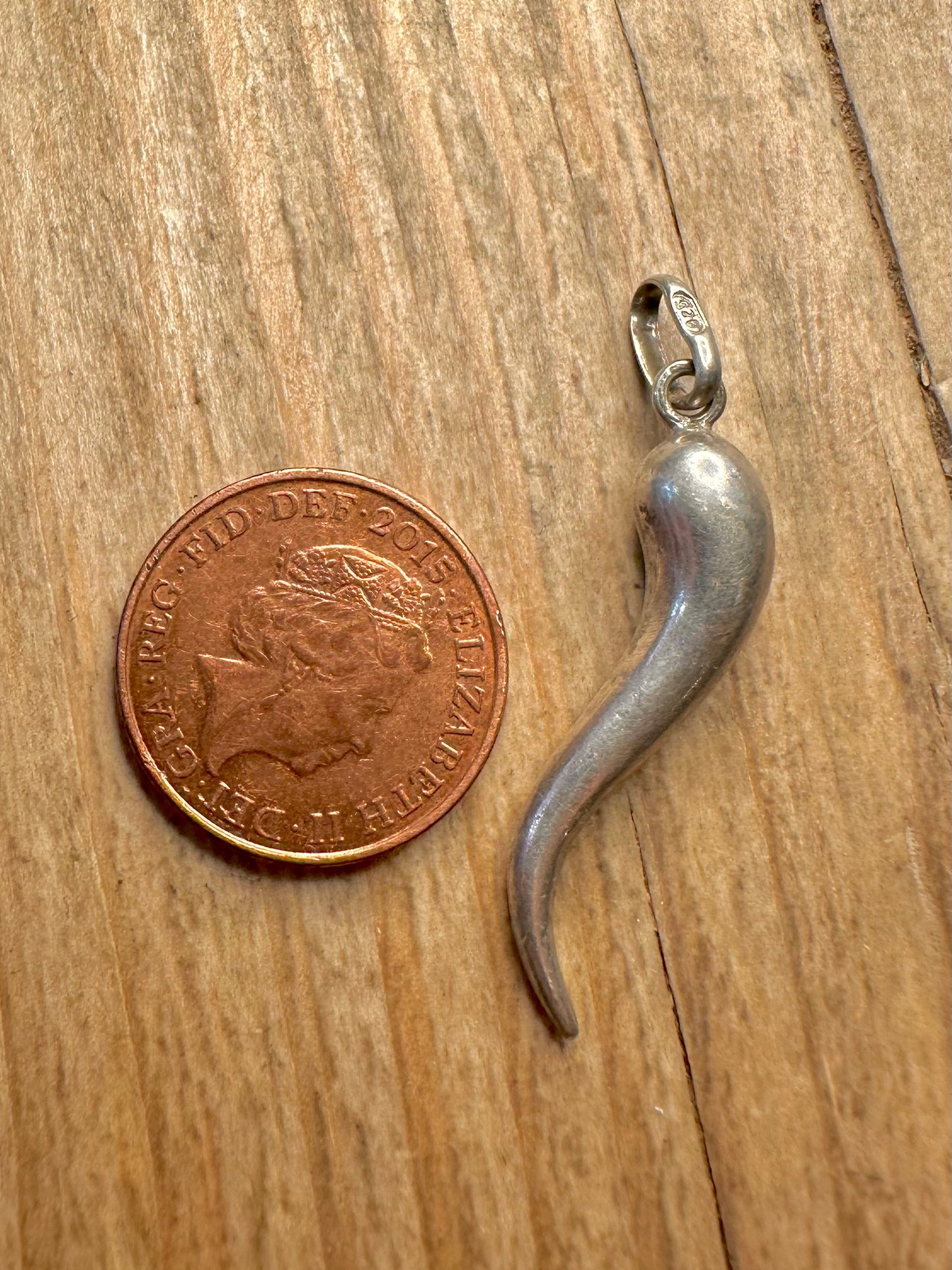 Vintage Horn of Plenty 925 Sterling Silver Pendant