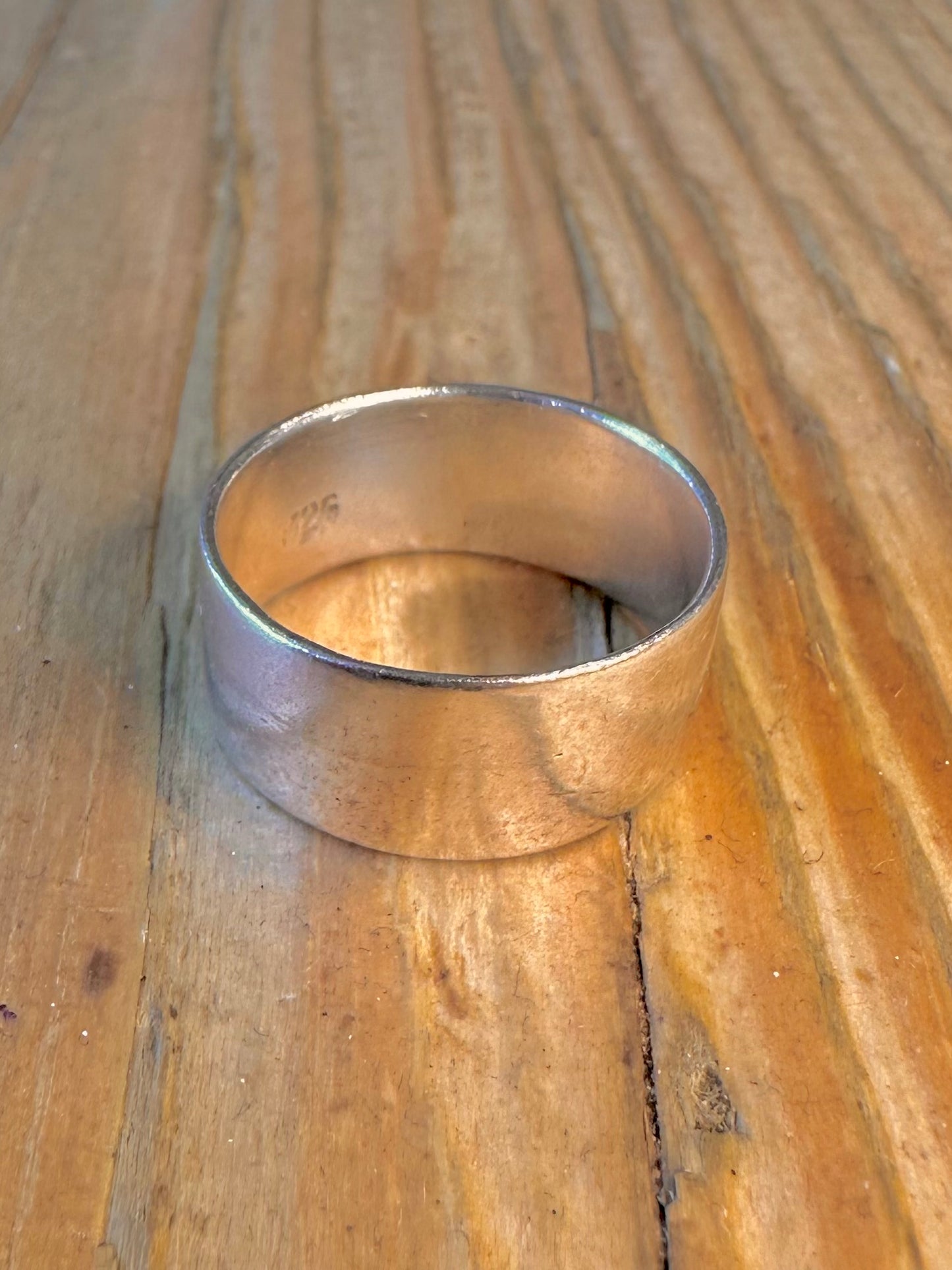 Wide Band 925 Sterling Silver Size Q Ring