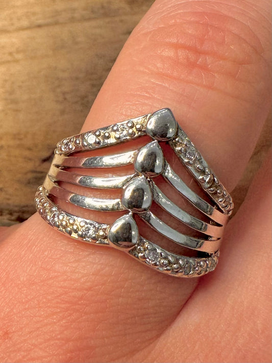 Abstract Layer 925 Silver Size O Ring
