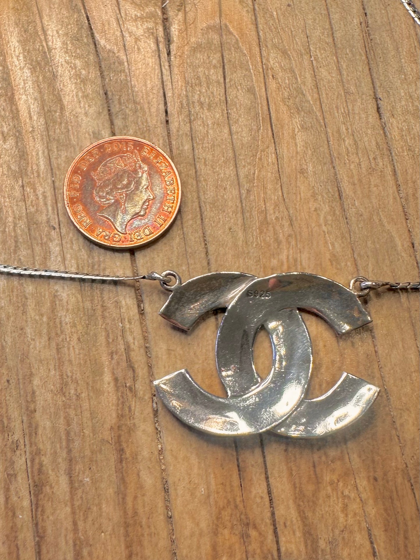 Vintage Channel Style Marcasite Flat Chain 925 Sterling Silver 18.5 to 19.4 inch Necklace