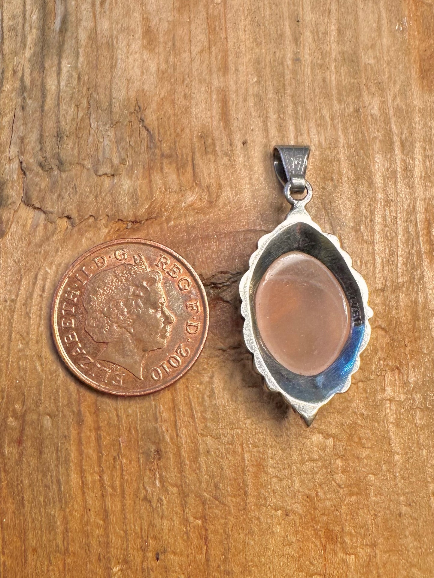 Ornate Rose Quarts 925 Sterling Silver Pendant