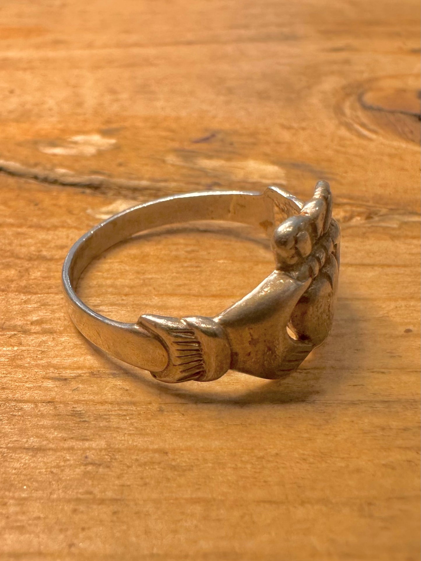 Vintage Claddagh 925 Silver Size P Ring