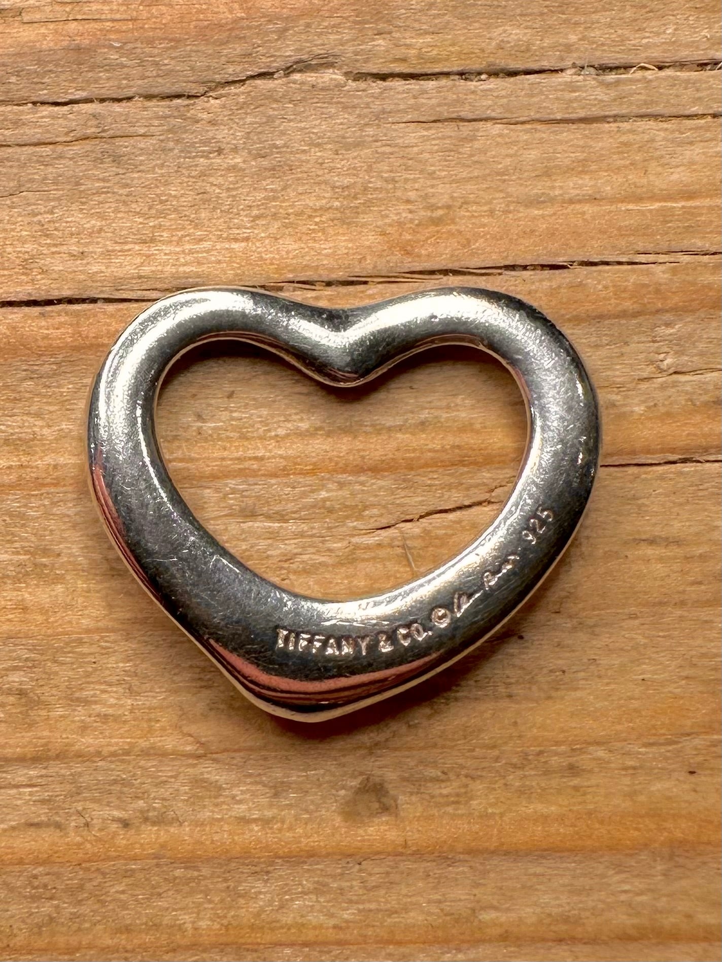 Vintage Tiffany & Co Elsa Peretti Open Heart Anhänger aus 925er Sterlingsilber