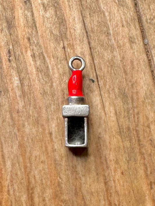 Vintage Lipstick 925 Sterling Silver Charm Pendant
