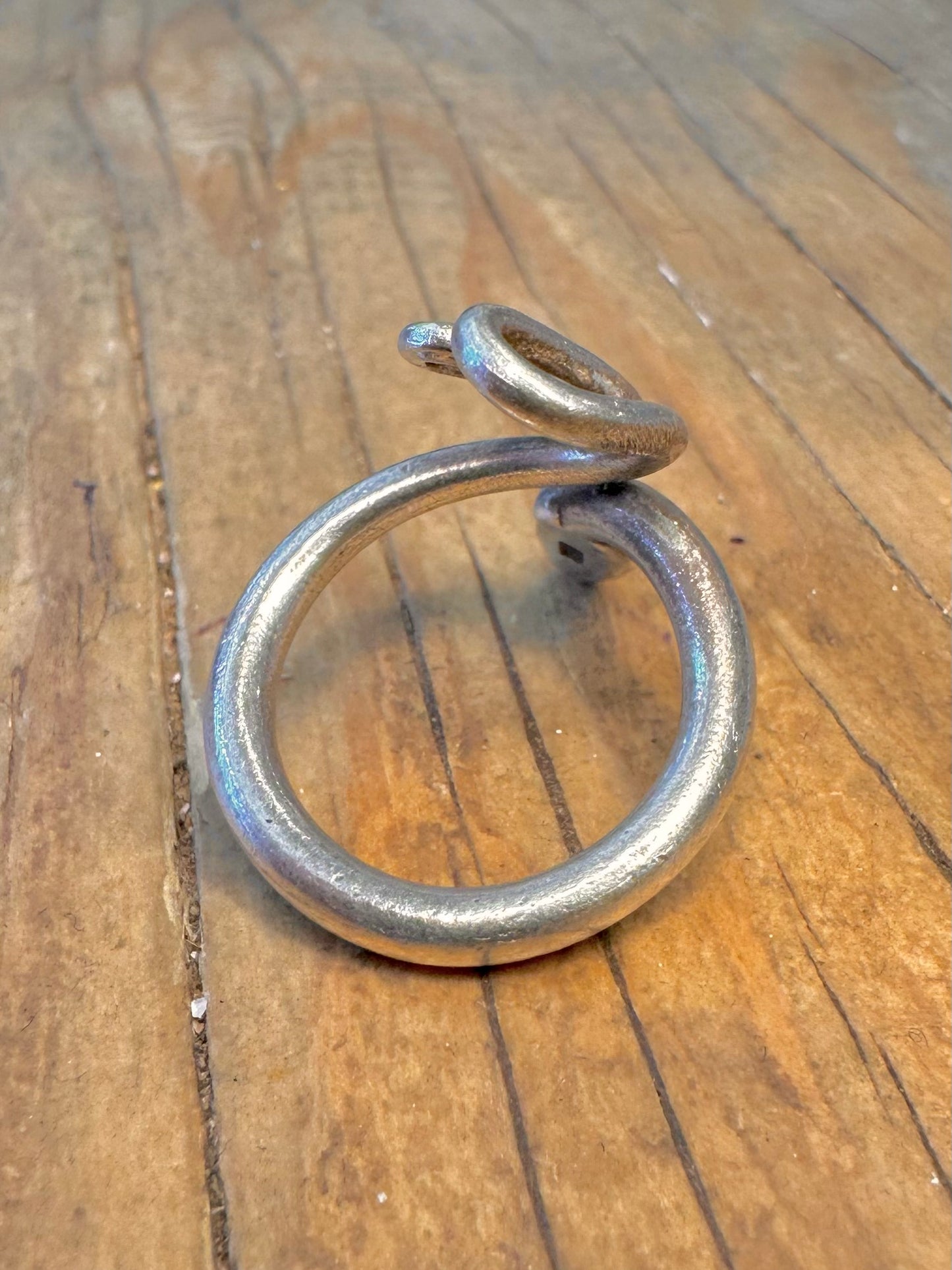 Coiled Snake 925 Sterling Silver Size M Ring