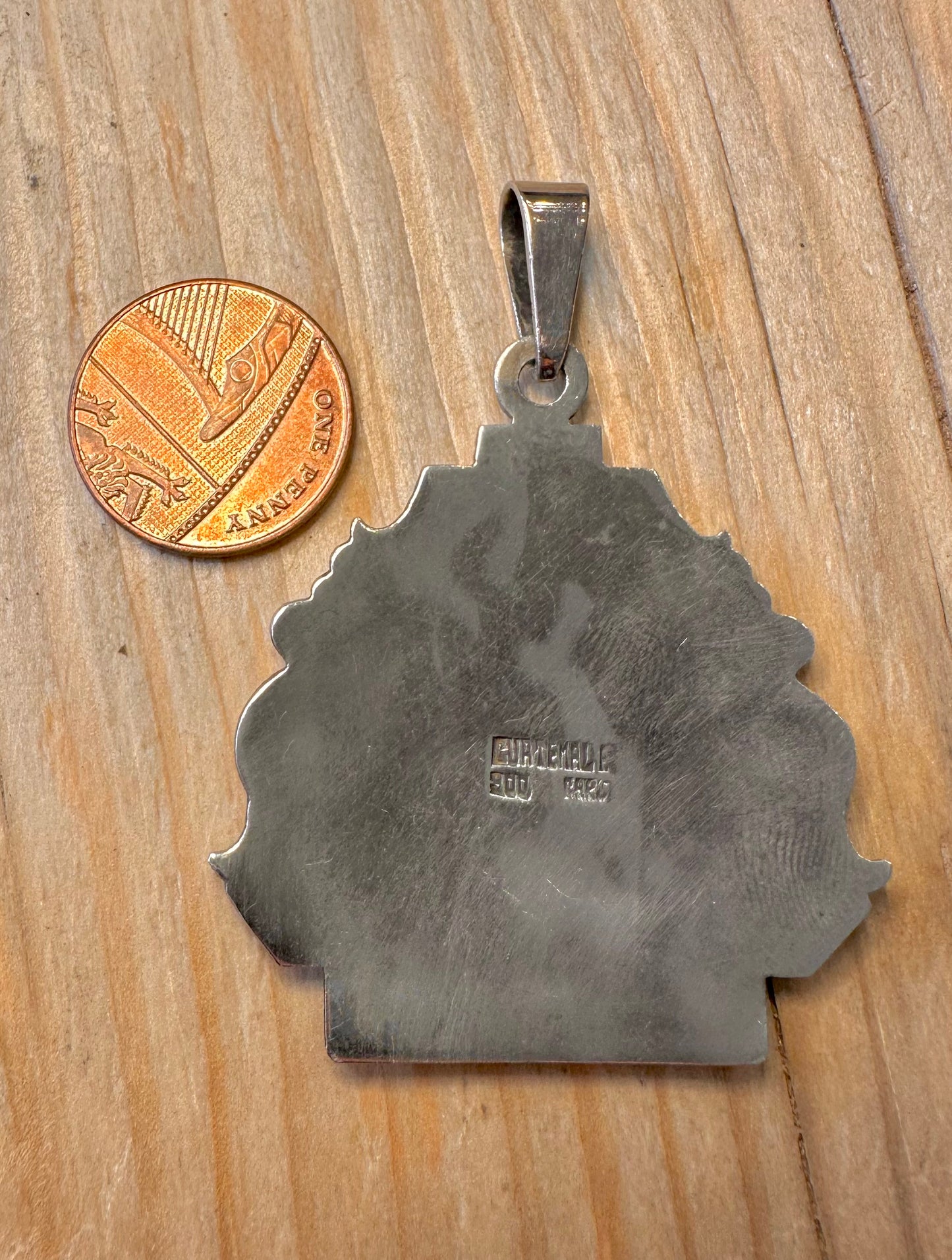 Vintage Gold Plated Ornate Figure 900 Silver Pendant