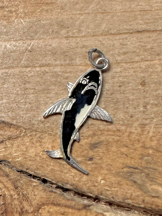 Vintage Shake Enamel 925 Silver Charm Pendant