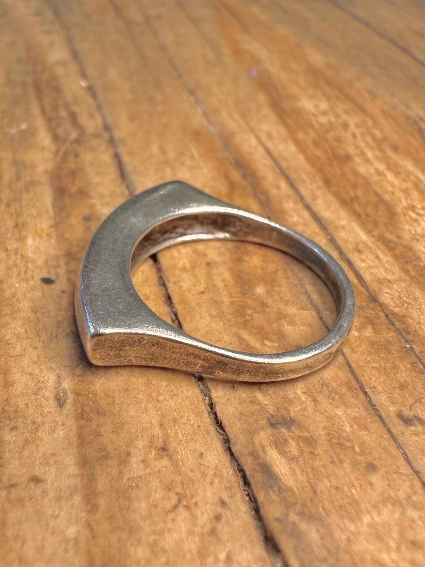 Abstrakter Barren Ring aus 925er Sterlingsilber, Größe K