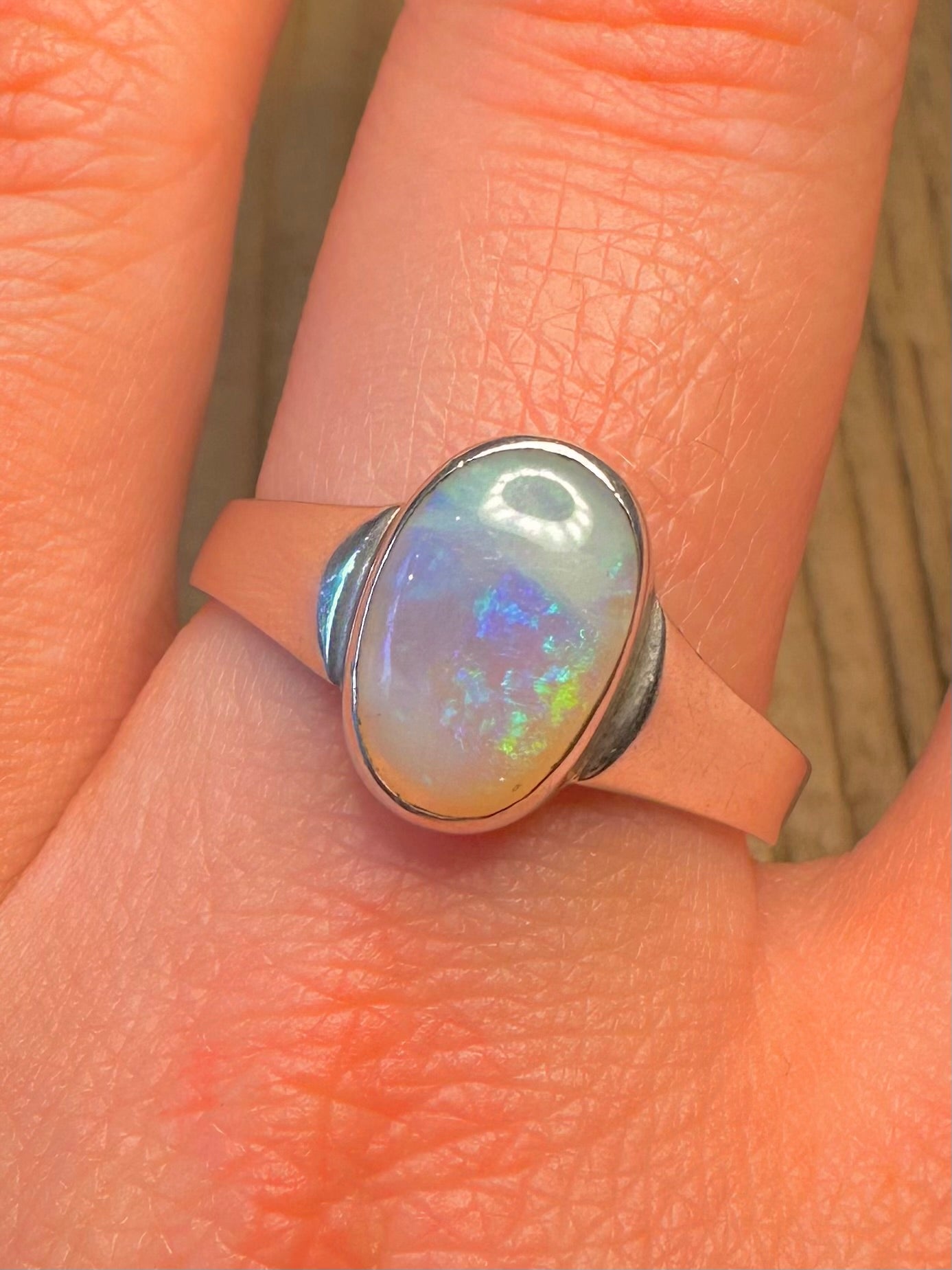 Opal 925 Sterling Silver Size X1/2 Ring