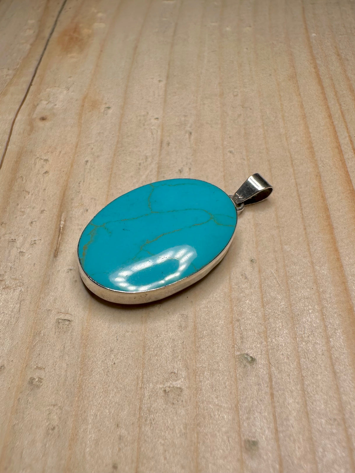Turquoise Oval 925 Sterling Silver Pendant
