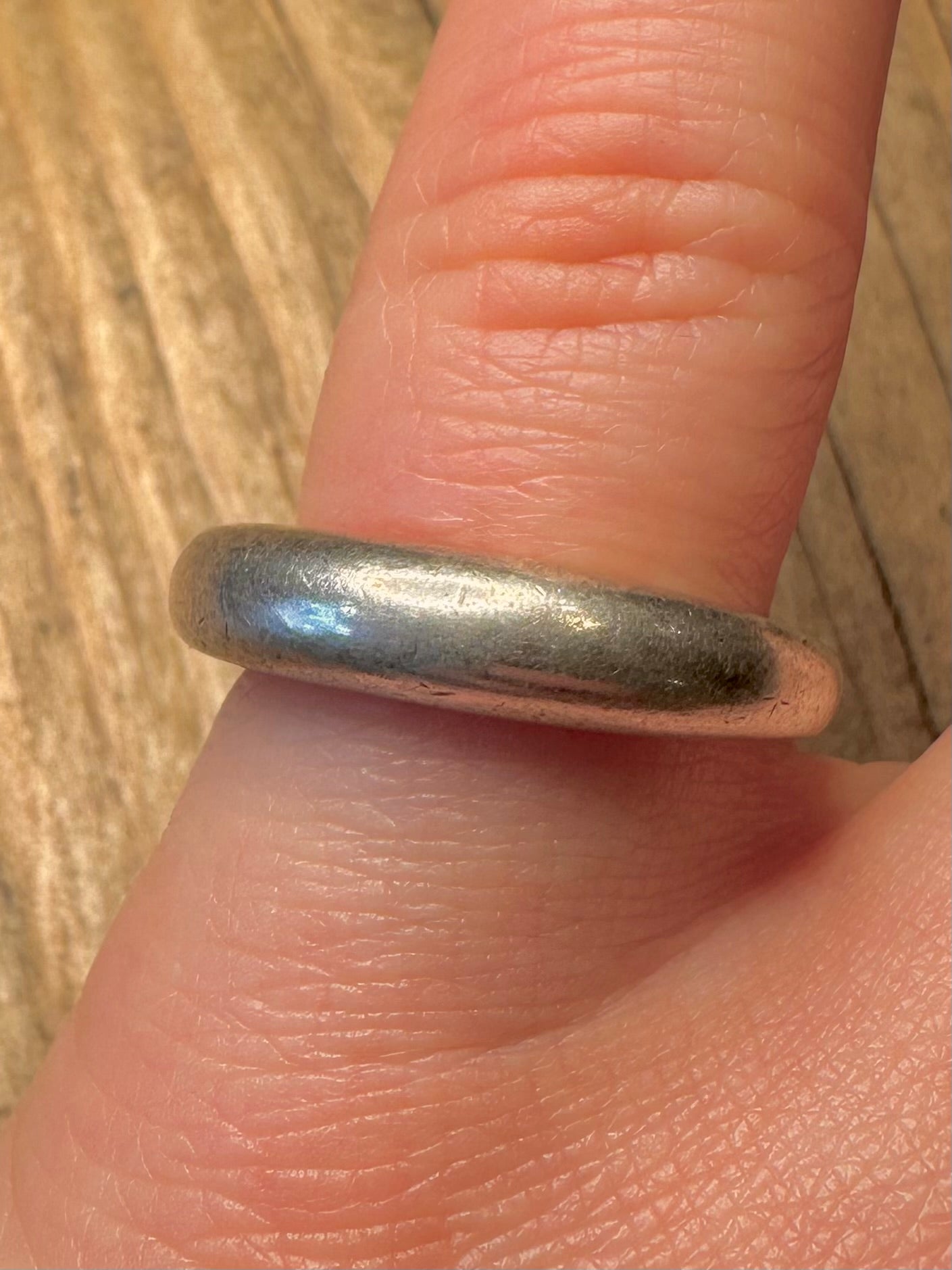 Ring im modernistischen, abgerundeten Design, 800er Silber, Größe N