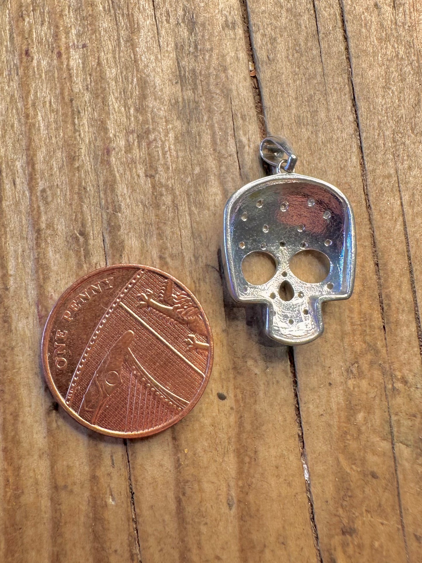 Skull CZ Incrusted 925 Sterling Silver Pendant