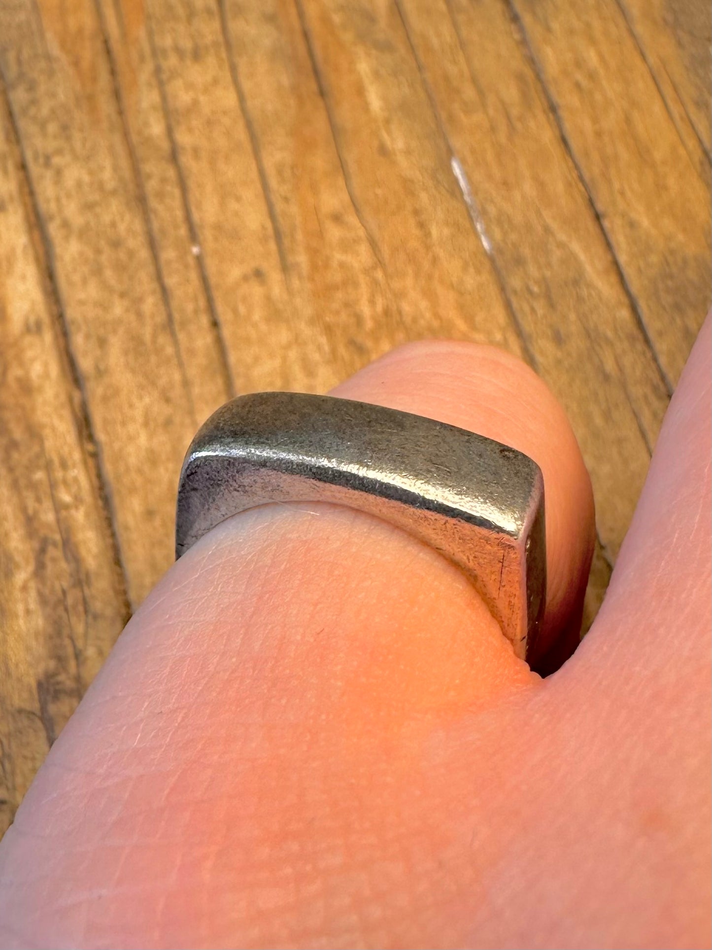 Minimalist Bar Band 925 Sterling Silver Size N Ring