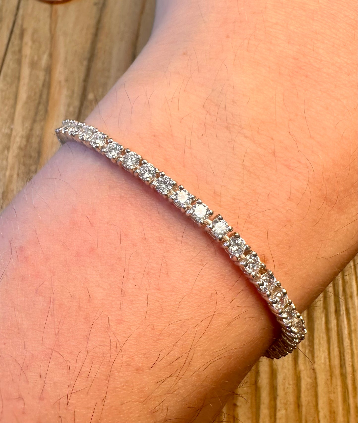 White CZ Stone Tennis Bracelet 925 Sterling Silver 7 inch Bracelet
