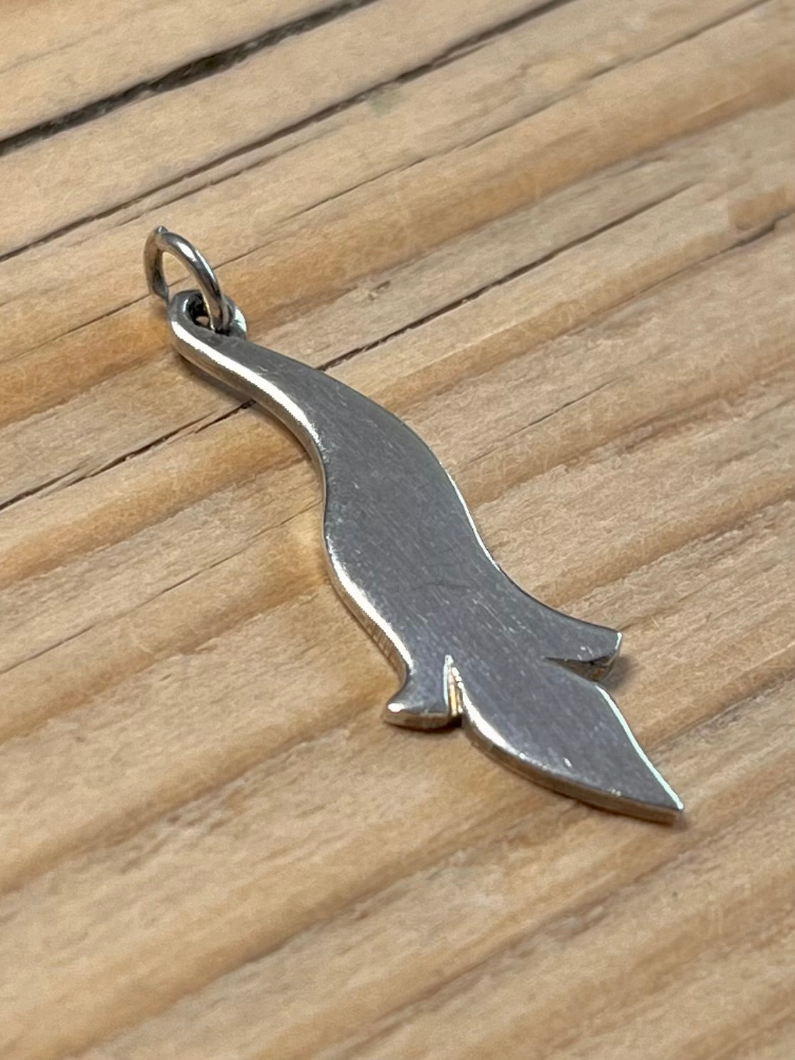 Curved Abstract 925 Marked N.HH Sterling Silver Pendant