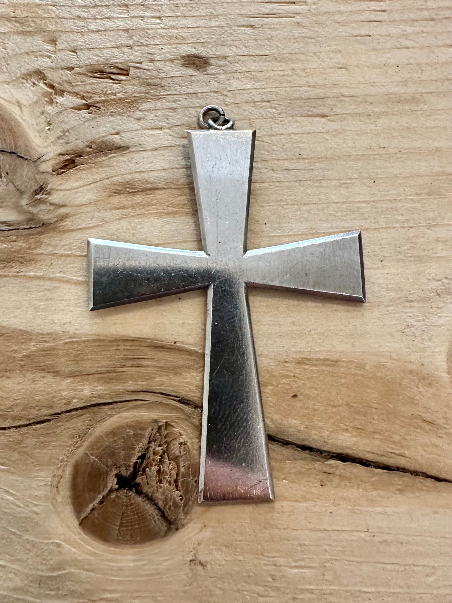 Vintage Large Cross 925 Silver Pendant