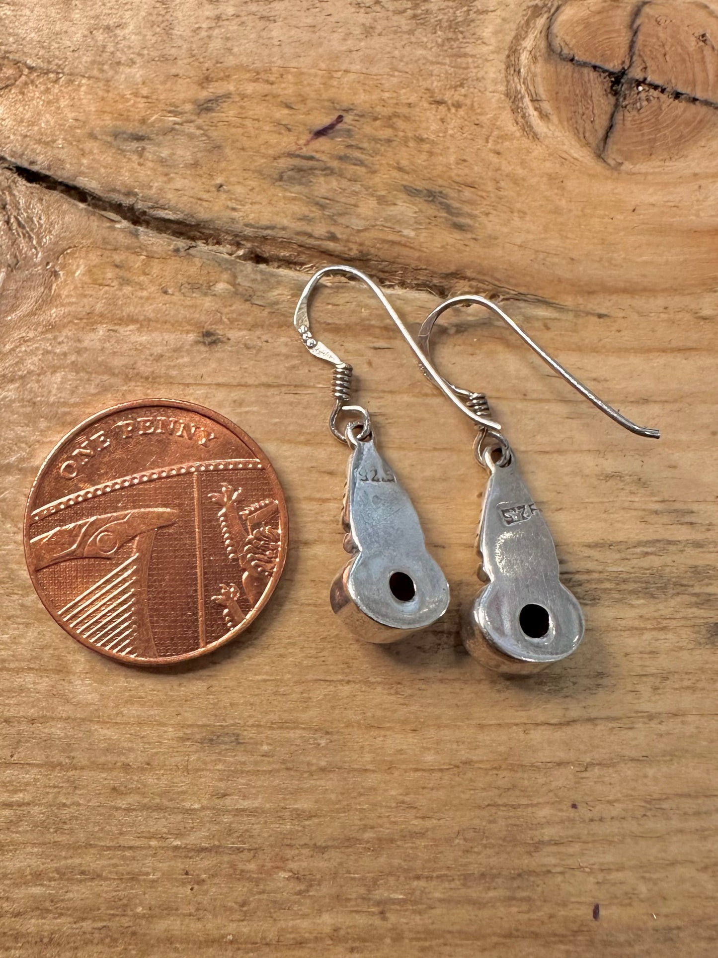 Vintage Carnelian Dangle 925 Silver Earrings