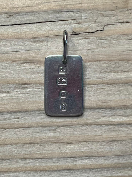 Small Ingot London 1937 Maker Se 925 Sterling Silver Pendant