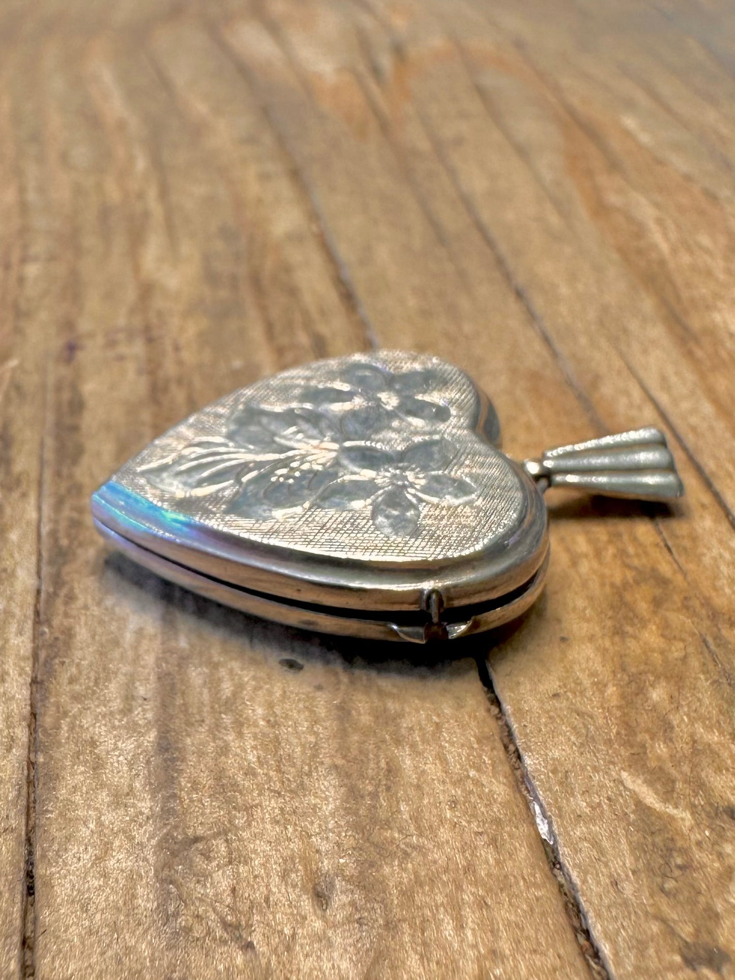 Georg Jensen Ltd. Blumenverziertes Herz 925 Sterling Silber Medaillon-Anhänger